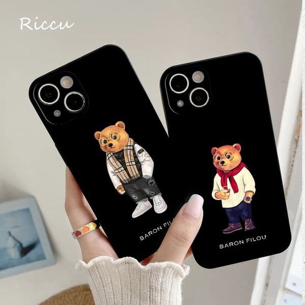 Cell Phone Cases New Baron Filou Bear Case For Iphone 15 14 13 12 Pro 11 Max X XR Mini XS MAX 7 8 Plus 6S 2020 Se Phone Covers 231021
