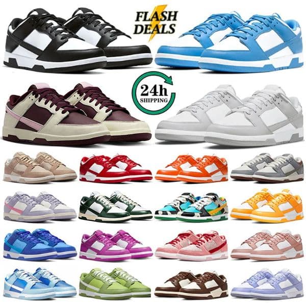 Shoes Designer Men Women Flat Sneakers Panda Triple White Black Grey Fog Orange Pink University Blue Green Red Hiking Outdoor Mens Sports Trainers