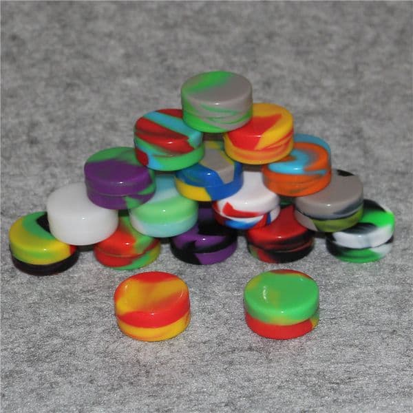 Promotional 3ML round shape nonstick silcone container jars dab silicone wax container 3 ml oil cartomizer
