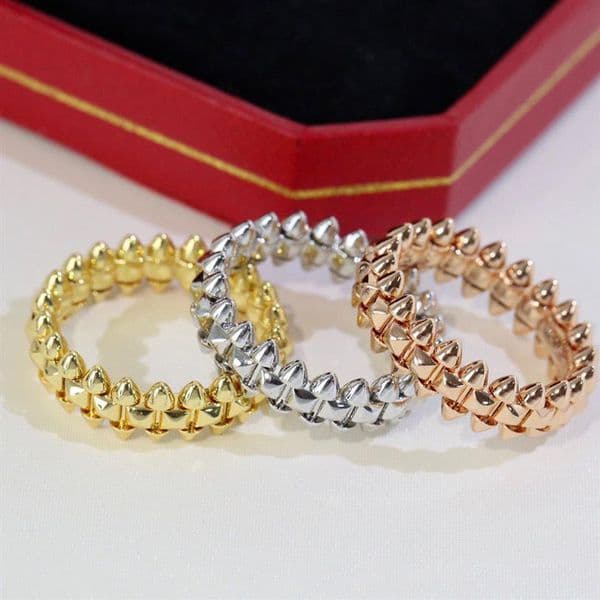 Clash Series rings designer for women jewelry sier rise gold titanium steel Engagement ring men wedding party christmas birthday gift size 5-10