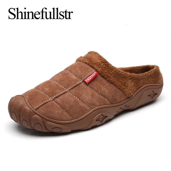 Winter Men Plus Size Leisure Indoor Plush Slippers Home Cotton Warm House Shoes Room Unisex Pantofole Peluche Invernali 48 231031