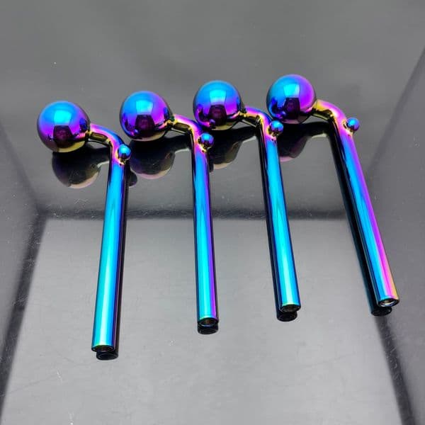 Glass Oil Burner Pipes hookah Glass Smoking bongs Smoke Pipes Electroplating spray color extended glass bending pot