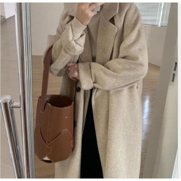 Women's Wool Blends Woolen coat female medium length small temperament woolen coat 220906