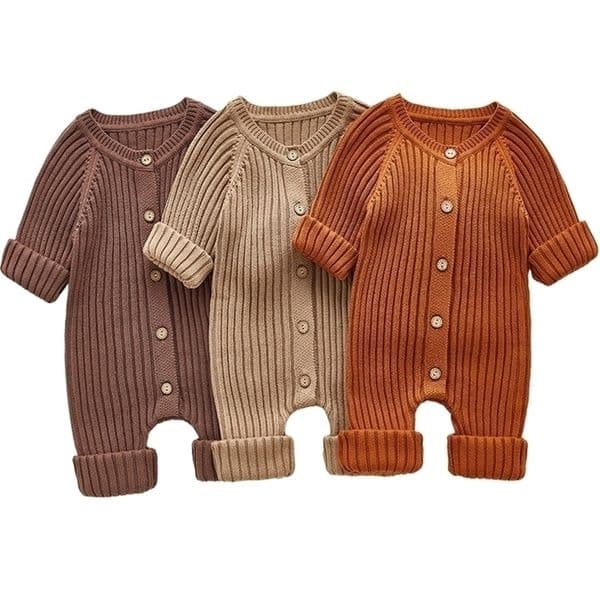 Rompers Autumn Baby Romper Knitted born Girls Boys Jumpsuit Outfit Solid Toddler Children Onesies Clothing Long Sleeve 220905