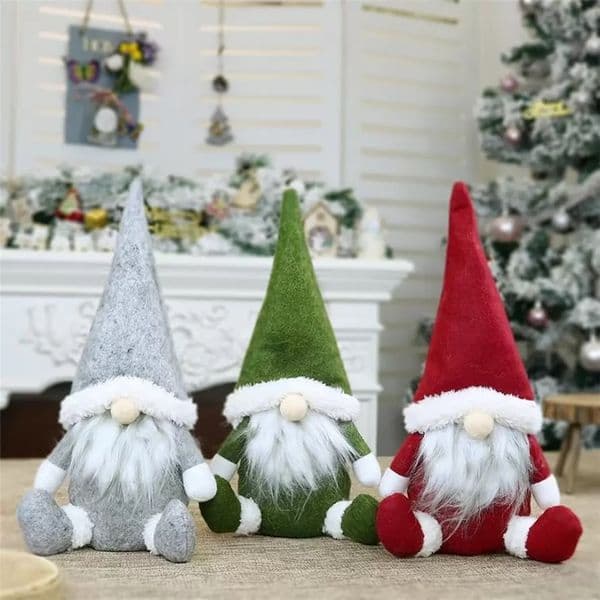 Christmas Merry Decorations Swedish Santa Gnome Plush Doll Ornaments Handmade Holiday Home Party Decor Fy