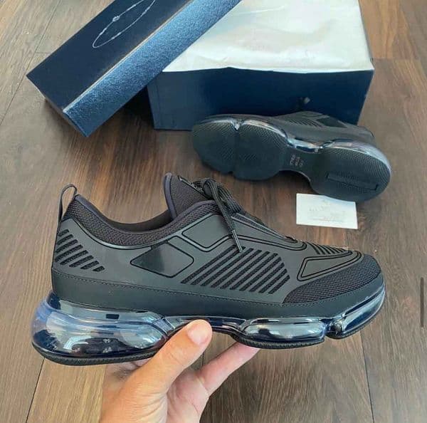 Top Luxury Men Cloudbust Air Sneakers Shoes Transparent Rubber Chunky Sole Men Sports White Black Knit Fabric Super Quality Trainers