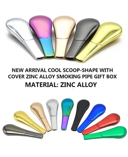 IN Stock 8 Colors Price Custom Logo Metal Smoking Hand Spoon Pipe FY3657