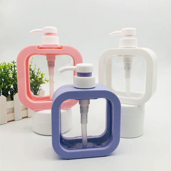 cosmetics packaging containers 300ml empty packaging square plastic shampoo bottle for lotion