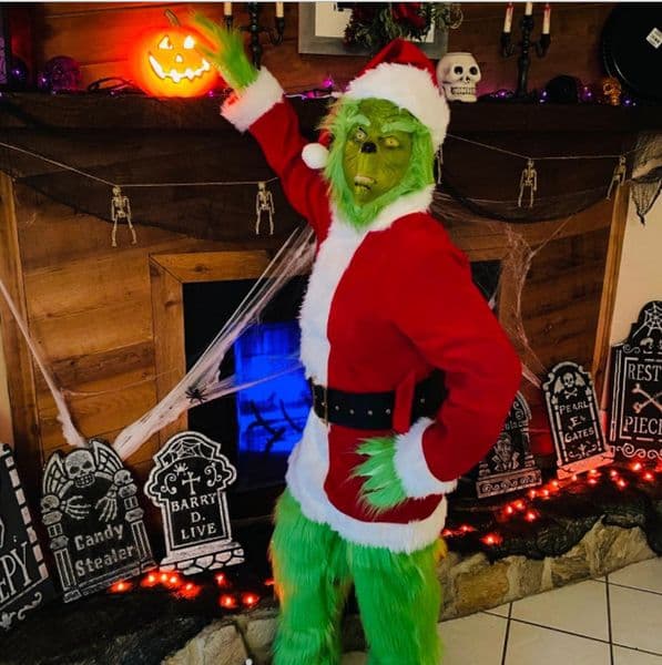 The Green Monster Cosplay Costume Christmas Outfits With Mask hats Props Xmas Gift