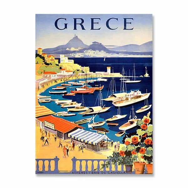 Vintage Famous City Landscape Posters Metal Painting Italy France Greece Hawaii Retro Plate Wall Art Decor for Living Room Home 20cmx30cm Woo