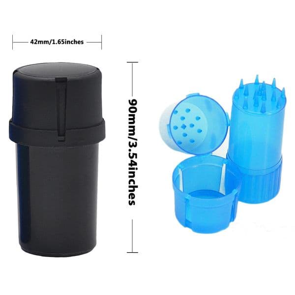 Smoking Accessories Plastic 2 in 1 Tobacco Grinder Bottle Style Crusher Herbal Herb Spice Grinding Airtainer Storage Container Case