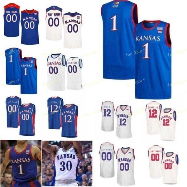 NN1 College Kansas Jayhawks Basketball Jersey 13 Chamberlain Tristan Enaruna 2 Christian Braun 20 Michael Jankovich Custom Stitched