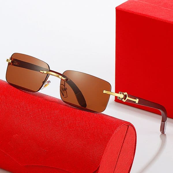 Designer Sunglasses Women Mens Eyeglasses Polarized uv Protection Fashion Frameless Resin Lenses Alloy with Buffalo Horn Frame Luxury Sun glasses Womens Lunettes