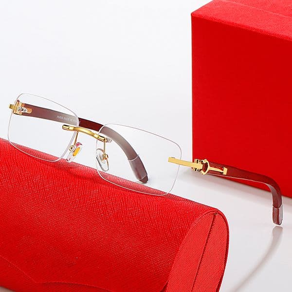 Luxury Designer Sunglasses for Women Mens Universal Classic Fashion Square Wood Frame Summer Sunglass Goggles Brand Buffalo Horn Glasses Clear Lens Eyeglasses