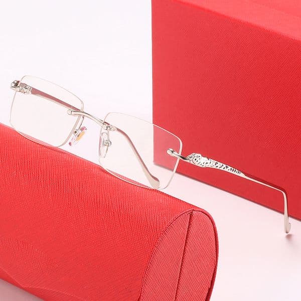 Designer Sunglasses for Men Womens Brand Rectangular Frameless Silver Tiny Silk Fashion Carti Sun glasses Frames Eyeglasses Accessories gafas para el sol de mujer
