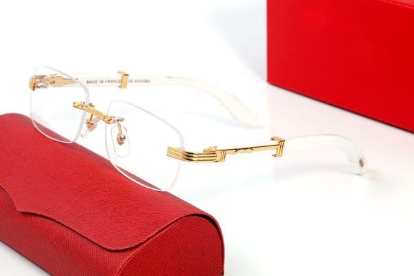Retro Sunglasses Womens Mens Designer Sunglass Fashion Vintage Rimless Wood Eyeglasses Carti Buffalo Horn Sun glasses Oculos De sol Gafas Lunette De Soleil homme