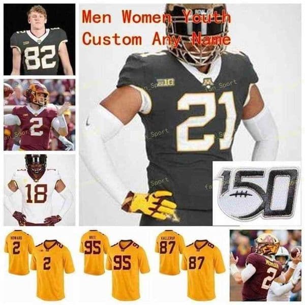 Sj College Jerseys Golden Gophers 25 Preston Jelen 28 Jason Williamson 3 Cam Wiley 4 Shannon Brooks Custom Football Stitched