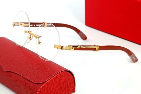 Fashion Designer Sunglasses for Women Mens Eyeglasses Goggle Beach Sun glasses Round Rimless Carti Frame Luxury Brand Eyewear Colorful Optional Lunettes With Box