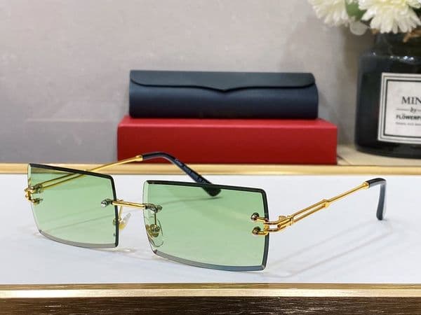 Luxury Sunglasses Designer Women Man Metal Hollow out Texture Mirror Frame Unique Oversized Big Green Sun Glasses Fashion Polarized Eyeglasses Gafas Sonnenbrille