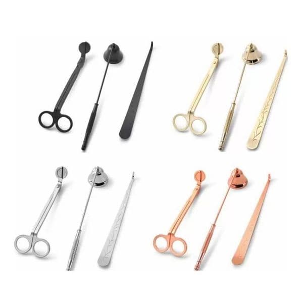 Candle Accessory Gift Pack 3 In 1 Set Stainless Steel Candles Bell Snuffers Wick Trimmer Wicks Dipper Vintage Home Deco C0926