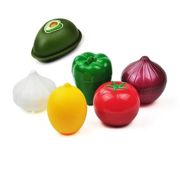 Storage Bottles Jars 6-Pack Food Savers set for Avocado Onion Lemon Pepper Tomato Garlic Keeper Container Kitchen Gadget 220930