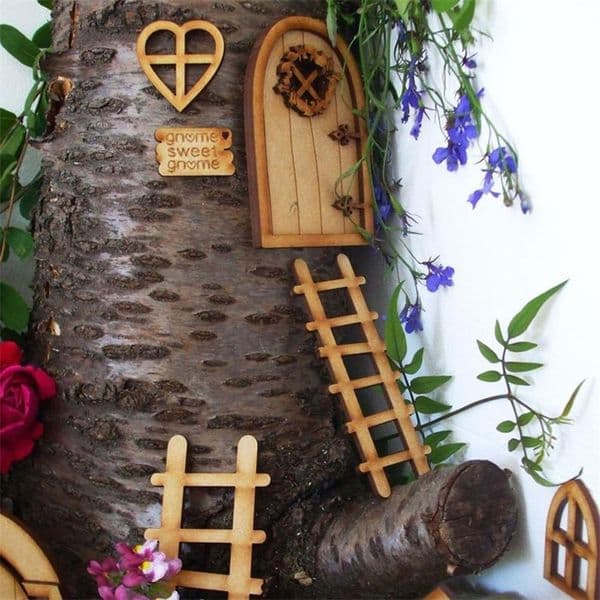 Gift Doll House Vintage Decoration Wood Ornament Wooden Craft Micro Landscape Dollhouse Garden Miniature Fairy Elf Door 220811