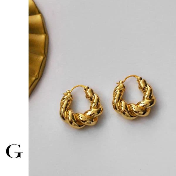 Hoop & Huggie Minimalist Thick Twisted Metal Earrings For Women Designer Chunky Exaggerated French Daily Hoops Statement JewelryHoop