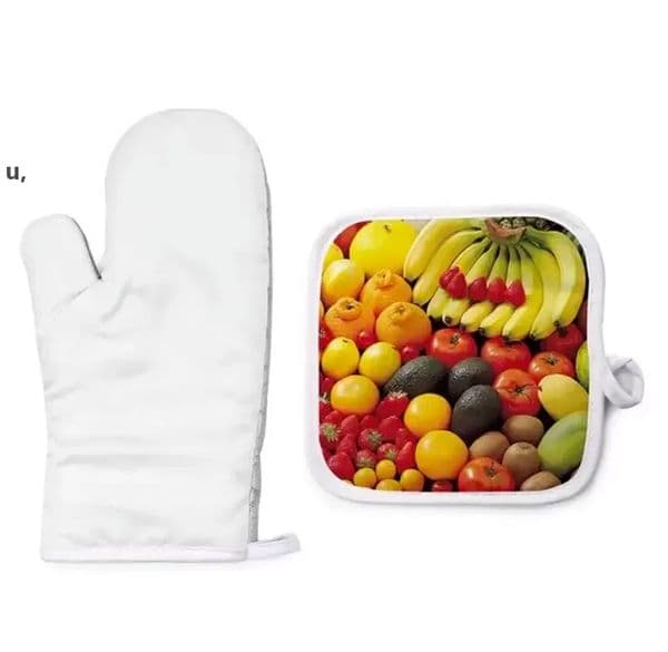 Blank Sublimation Oven Mitts Set Oven-Gloves Hot Pad Sublimation-Pot Holder for DIY Kitchen Accessories Heat Resistance