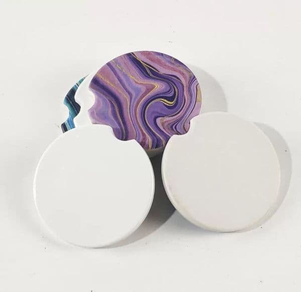 Sublimation Blank Car Ceramics Coasters 6.6x6.6cm Hot Transfer Printing Coaster Blank Consumables Materials free fast