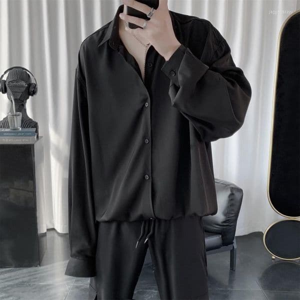 Men's Casual Shirts 2022 Solid Tops Men Long-sleeved Korean Comfortable Blouses Loose Classic Single Breasted Shirt A161