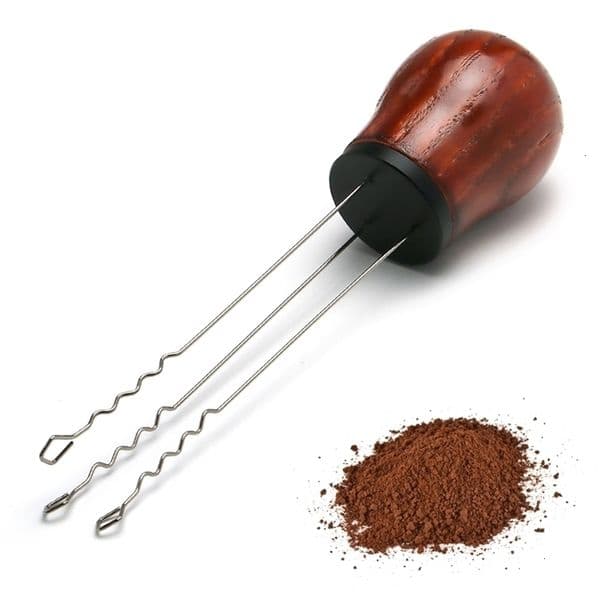 Coffee Art Needles WDT Espresso Stirrer Distribution Stainless Steel Needle Distributor Stirring Tool with Natural Wood Handle 221202