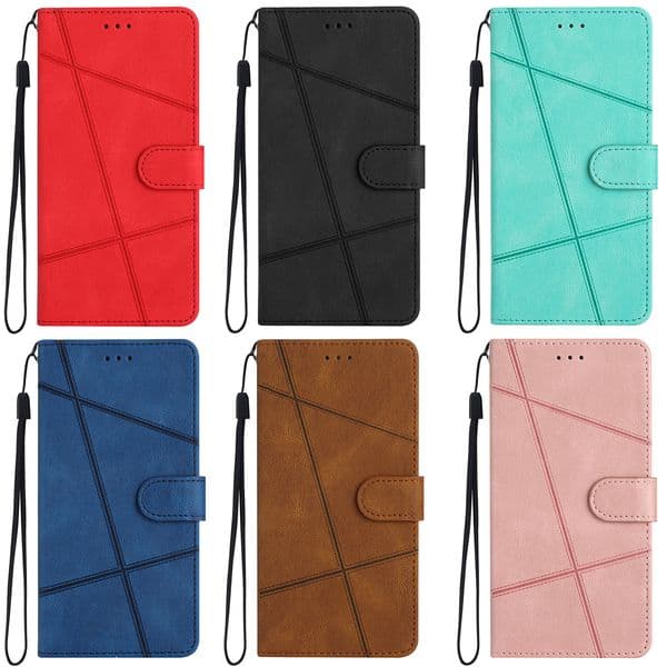 Feel Vertical Line Leather Wallet Cases For Iphone 17 Air 16E 16 15 14 Plus 13 12 Pro MAX 11 XS X 8 7 TPU Fashion Card Slot Holder Phone Flip Cover Business