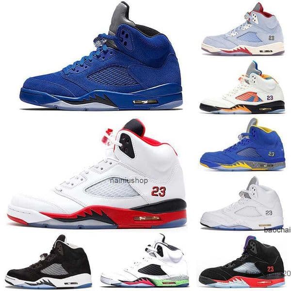 2026 new men basketball shoes 5 5s Alternate Grape Blue suede Fire Red International Flight Laney Royal Metallic Silver Oreo Space Jam