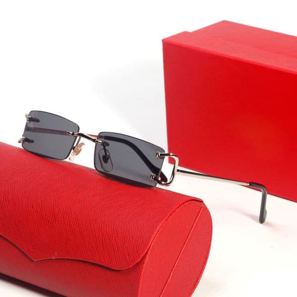 Fashion carti luxury Cool sunglasses Designer mens rimless women rectangle silver frames male ferameless metal eyewear vintage eyeglass yellow Cart glasses