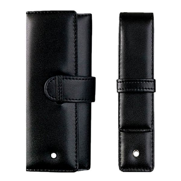 wholesale Promotion Black Leather Pen Bag office stationery Fashion pencil case for single pen