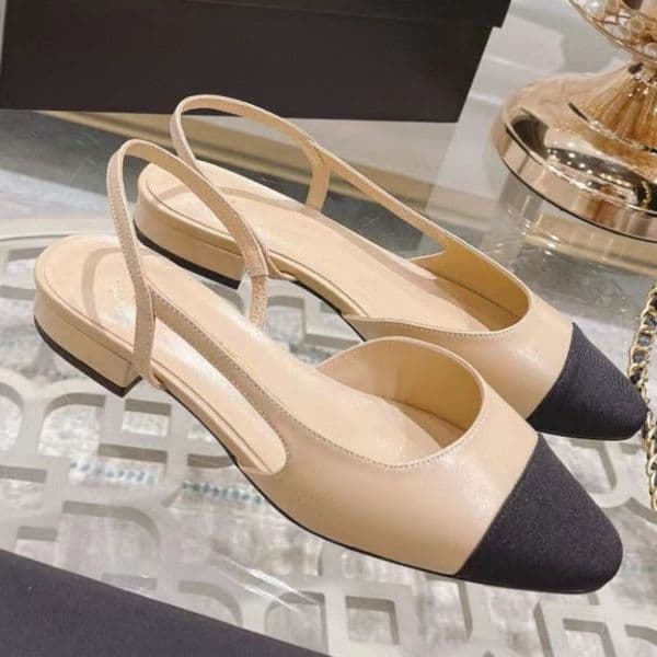 Dress Shoe Designer & Accessories Sandals Leather Color Matching Shoes Women's Retro Printed Coarse Heel Leisure 2.5Cm Ultra-low Heel Outdoor Factory