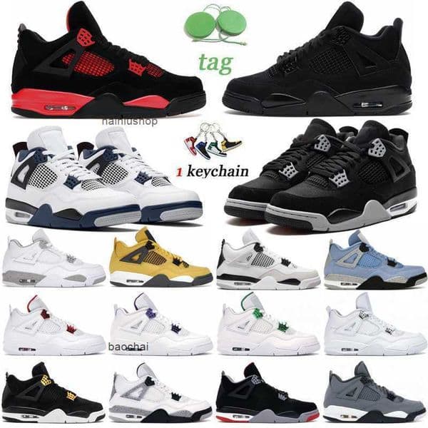 2026 4s Basketball Shoes Mens University blue Black cat sail Oreo Black canvas Midnight Navy Men Sport Sneakers Trainers Size 55-13