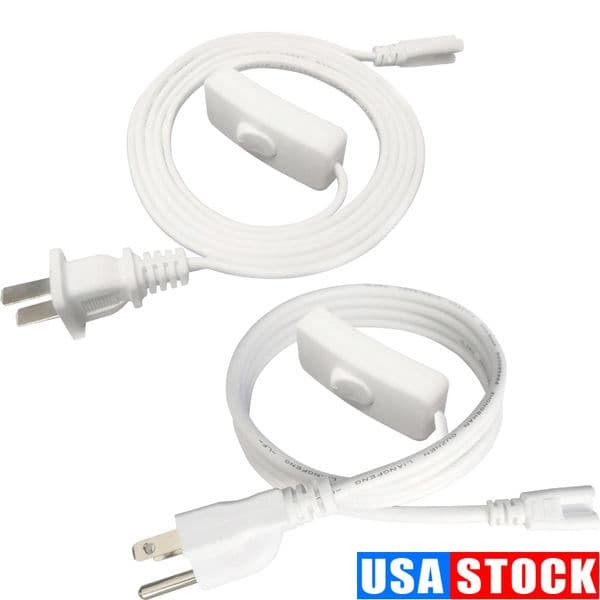 T5 T8 Double End 3Pin LED Tube Connector Cable Wire Extension Cord For Integrated Fluorescent Light Bulb 1FT 2FT 3.3F T 4FT 5FT 6FT 6.6 FT 100Pack Crestech168