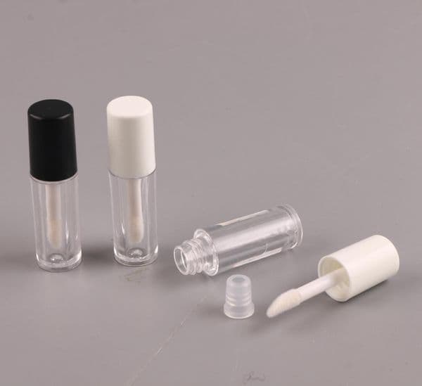 mini lip gloss bottle empty sample tube transparent packaging 1.2ml
