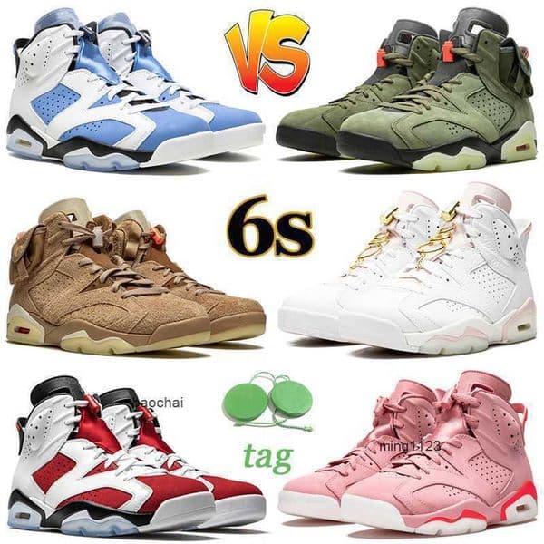 UNC 6s Mens Basketball Shoes 6 Gold Hoops British Khaki Cactus Mint Foam Infrared HARE Electric Green Men Womens Trainers Sports Sneakers