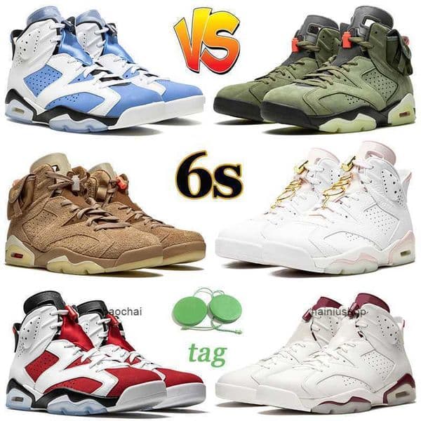 UNC 6s Mens Basketball Shoes 6 Gold Hoops British Khaki Cactus Mint Foam Infrared HARE Floral Men Womens Trainers Sports Sneakers