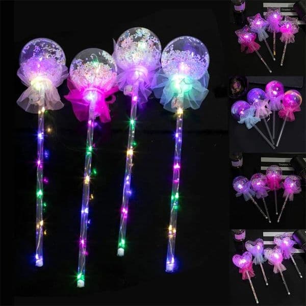 LED Light Stic BOBO Balloon Decoration Star Shape Flashing Glow Magic Wands for Birthday Wedding Party Decor