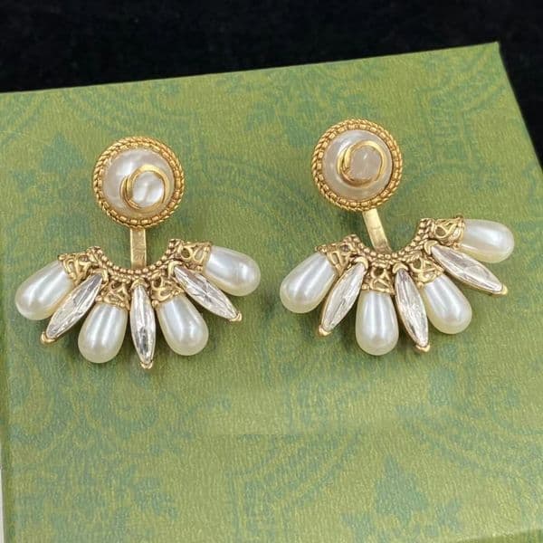 2022 new water drop -shaped Stud earrings aretes orecchini Pearl Crystal Luxury Designer Ladies Earrings Women's Party Gift Jewelry