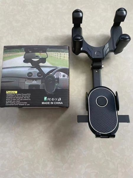 Car 360 Rearview Mirror Mobile Phone Holder Universal Auto GPS Navigation Bracket Adjustable Stands Hanging Cellphone Bracket Y260527
