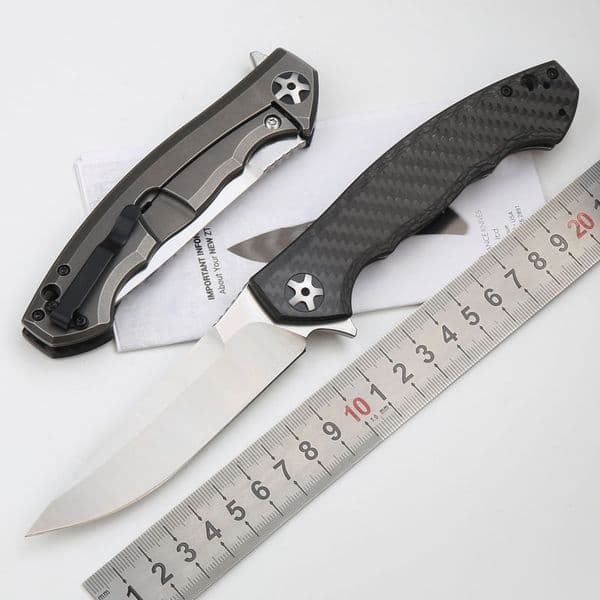 folding knife CK 0452CF Flipper Folding Knife S335vn Satin Blade Carbon Fiber with TC4 Titanium Alloy Handle Ball Bearing Pocket Folder Knives