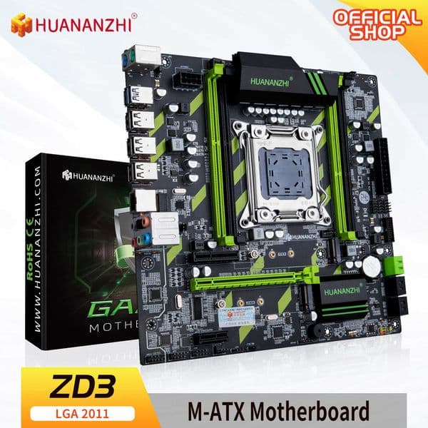 HUANANZHI ZD3 LGA 2011 Motherboard M-ATX Support Xeon CPU E5 2696 2690 2680 2670 2650 2640 2620 1650 C2 V1 V2 DDR3 REG ECC RAM