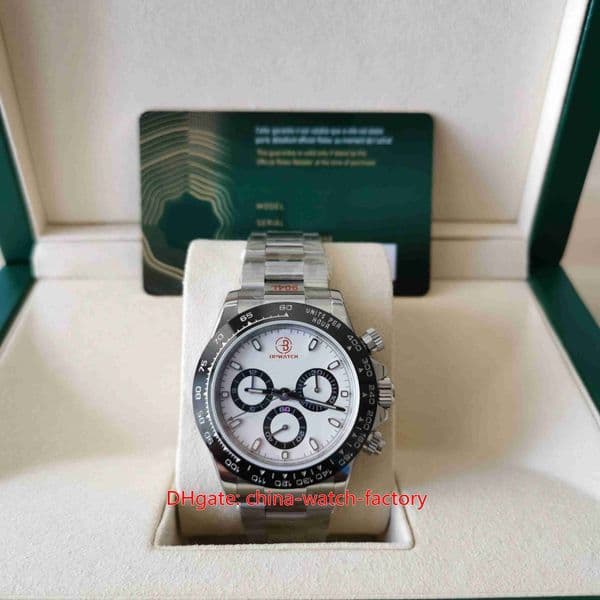 EW Factory Mens Watch Ultra-thin 40mm x 12.5mm Cosmograph 116500 Panda Watches 904L Steel Ceramic Chronograph ETA 7750 Mechanical Automatic Men's Wristwatches