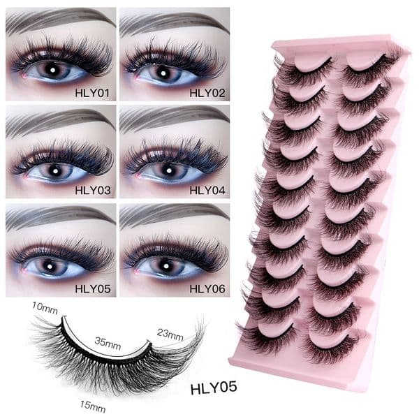 Thick Curled Winged False Eyelashes Messy Crisscross Handmade Reusable Multi-layer 3D Fake Lashes Eye End Lengthening Strip Eyelashes Extensions