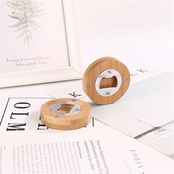 Bamboo Beer Bottle Opener with Magnetic Fridge Magnet for Home Kitchens Bars Parties KDJK2211