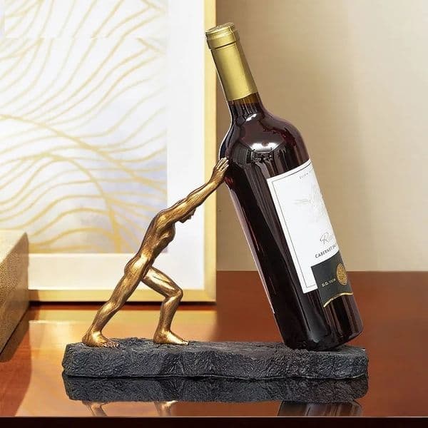 Tabletop Racks Creative Home Decor Resin Crafts Hercules Figurines Wine Rack Modern Desktop Ornaments Bottle Organizer Bookshelf Book Stands 221121